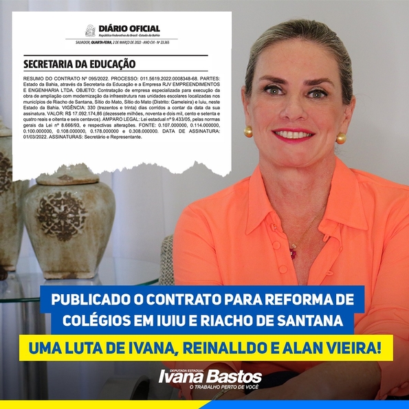 Após esforço de Ivana e Edimilson, publicado resultado de licitação para ampliação em escola de Botuporã