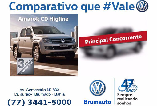 Brumauto: desconto especial e taxa 0% na aquisição de sua Amarok