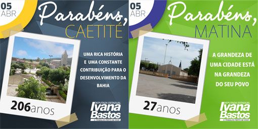 Ivana Bastos parabeniza Caetité e Matina pela passagem de aniversário