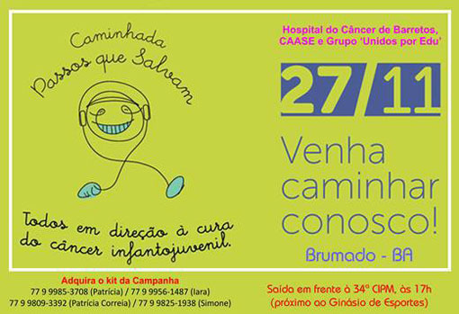 Caminhada 'Passos que Salvam' acontece neste domingo (27)