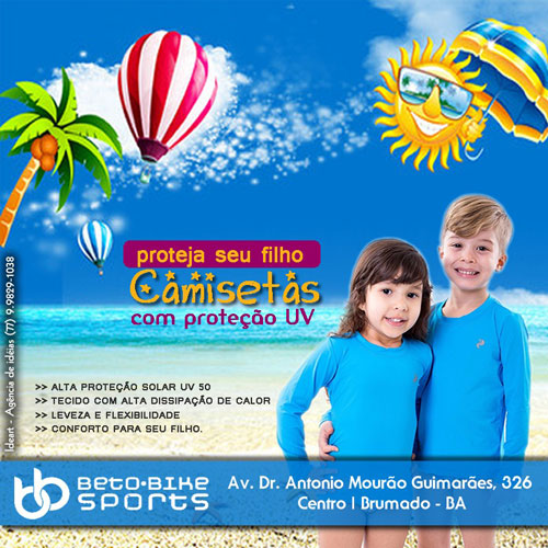  Beto Bike Sports: proteja o seu filho com camisetas de proteção UV