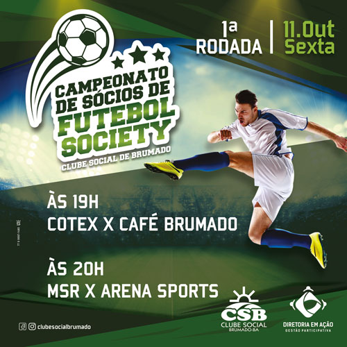 Começa nesta sexta (11) o Campeonato de futebol Society do Clube Social de Brumado 