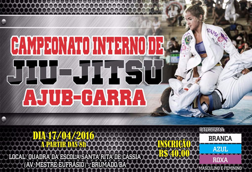 Brumado: Ajub-Garra promoverá o Campeonato Interno de Jiu-Jítsu