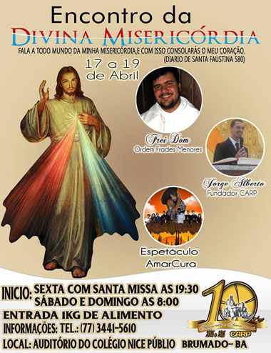 Brumado: Em abril Carp promove Encontro da Divina Misericórdia