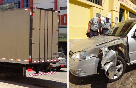 Brumado: Carro estacionado é arrastado por caminhão baú