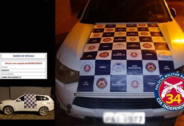 Polícia Militar apreende carro com restrição de furto/roubo em Contendas do Sincorá