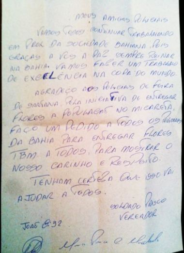 Em carta, Prisco pede que policiais façam 'trabalho de excelência' na Copa