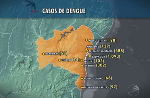 Sudoeste: Ituaçu aparece como o maior índice de casos de dengue