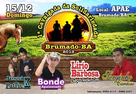Brumado: Neste domingo, 15, tem a 1ª Cavalgada da Solidariedade
