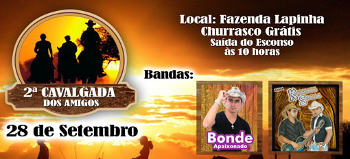 Brumado: Dia 28 de setembro tem a 2ª Cavalgada dos Amigos na Fazenda Lapinha