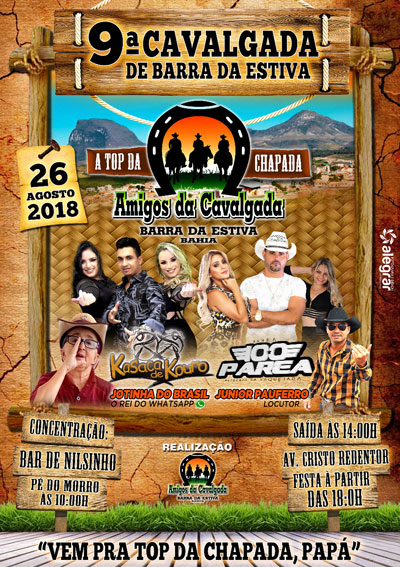 Dia 26 de agosto tem 9ª edição da Cavalgada Top da Chapada - Amigos da Cavalgada, em Barra da Estiva