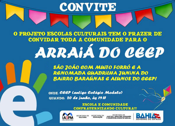 Brumado: acontece no dia 20 de junho  o Arraiá do CEEP