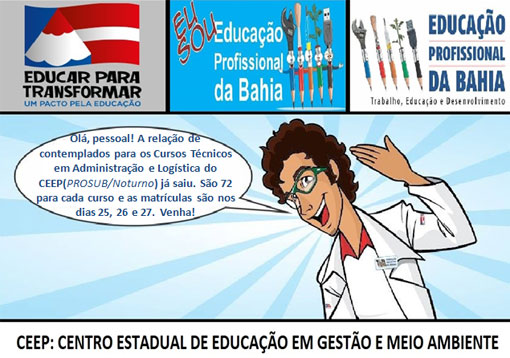 Brumado: CEEP em Gestão e Meio Ambiente divulga lista de sorteio eletrônico