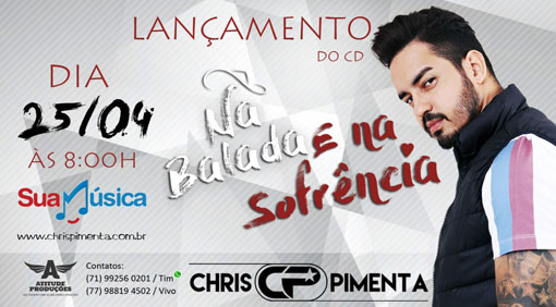 Brumado: Chris Pimenta lançará seu novo CD 'Na balada e na sofrência'