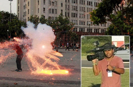 Cinegrafista atingido por rojão em protesto no Rio tem morte cerebral