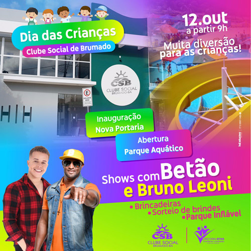  Brumado: Clube Social comemorará Dias da Crianças com muita alegria e diversão
