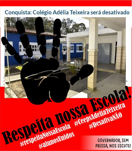 Conquistenses se mobilizam contra a desativação do Centro Estadual de Educação Profissional em Saúde Adélia Teixeira