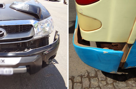 Brumado: ônibus da Novo Horizonte bate em carro estacionado