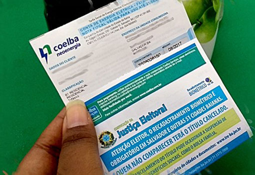 Contas de energia passam a exibir convocação para o recadastramento biométrico
