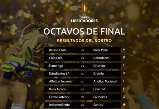 Sorteio define duelos das Oitavas de Final da Copa Libertadores da América