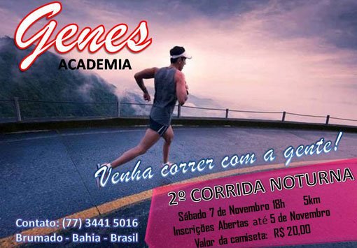 Genes Academia: Vem aí a 2ª Corrida Noturna