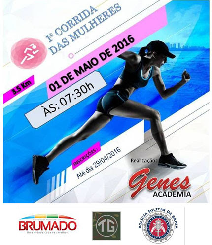 Genes Academia: Acontece neste domingo (01) a 1ª Corrida das Mulheres
