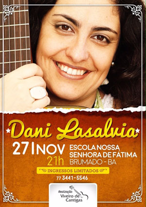 Dani Lasalvia se apresentará em Brumado nesta sexta (27) 
