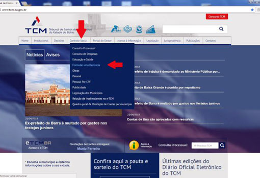 Denúncias ao TCM poderão ser feitas pela internet
