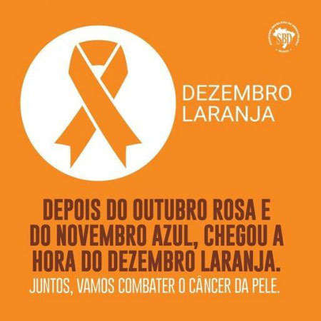 Dezembro tem cor laranja para conscientizar sobre câncer de pele