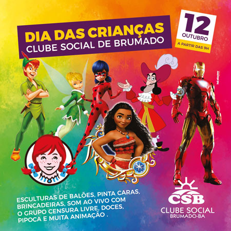 Clube Social de Brumado: Dia das Crianças será de muita animação e brincadeiras