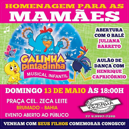 Brumado: promoter Kezinha Produções realizará festa das mães na praça da prefeitura no próximo domingo (13)