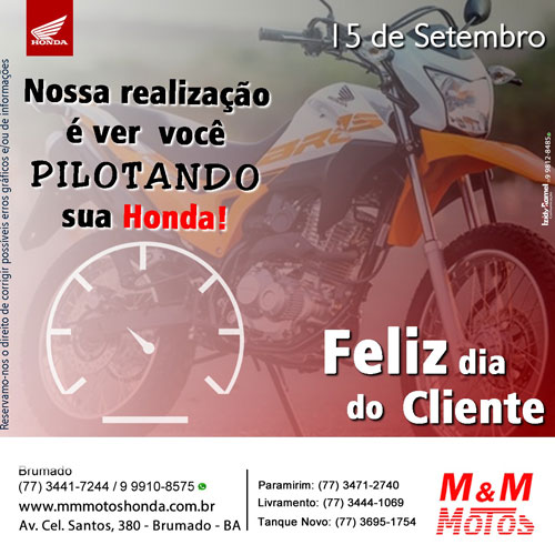 M & M Motos - Homenageia todos os seus clientes