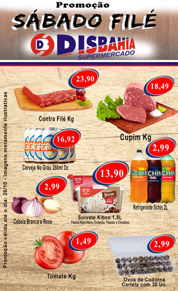  Ofertas: Sábado Filé do Disbahia Supermercado