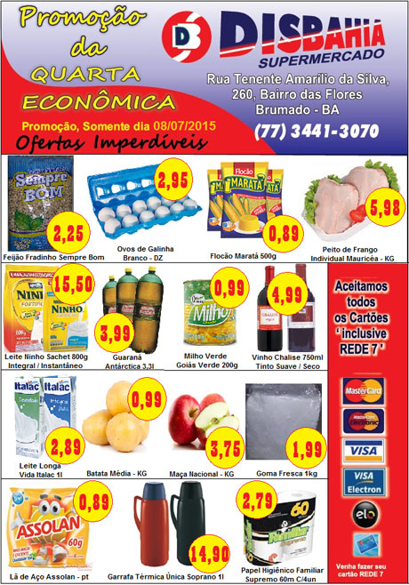 Quarta-feira é dia de economizar na Quarta Econômica do Disbahia