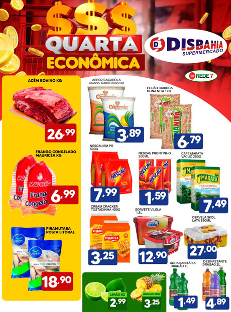 Confira as ofertas da Quarta Econômica do Disbahia Supermercado