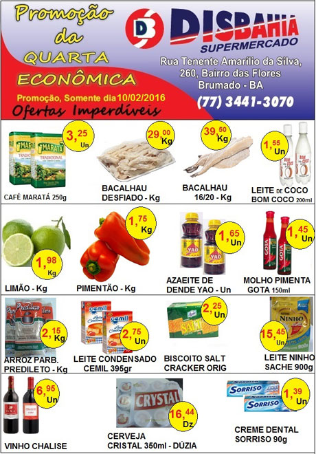 Quarta-feira é dia de economizar na Quarta Econômica do Disbahia