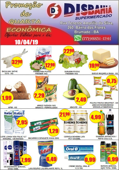  Brumado: venha de economizar na 'Quarta Econômica' do Disbahia