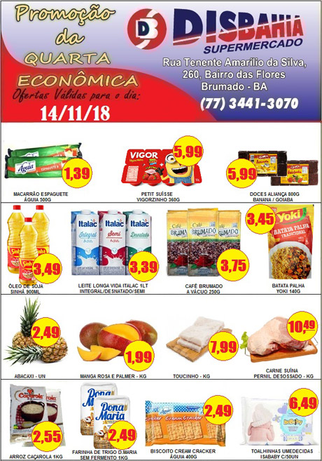  Brumado: venha de economizar na 'Quarta Econômica' do Disbahia