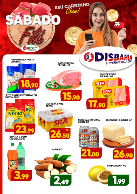 Ofertas: Sábado Filé do Disbahia Supermercado