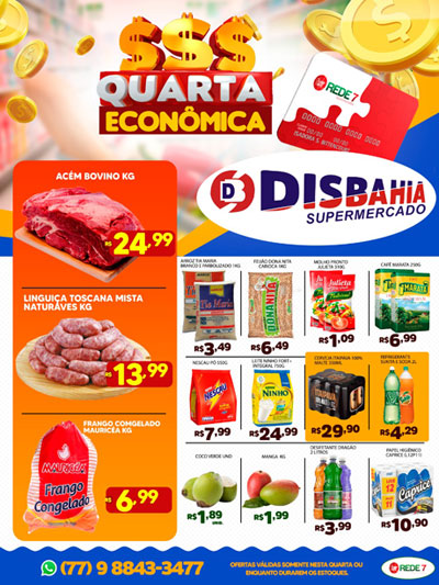 Confira as ofertas da Quarta Econômica do Disbahia Supermercado