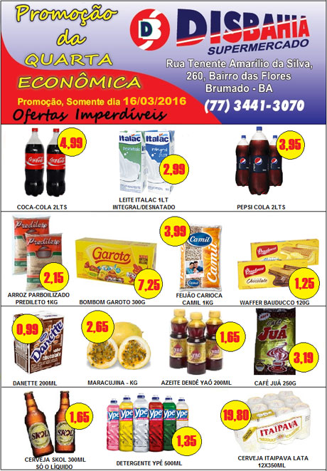 Quarta-feira é dia de economizar na Quarta Econômica do Disbahia