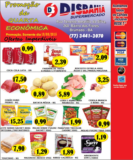 Quarta-feira é dia de economizar na Quarta Econômica do Disbahia