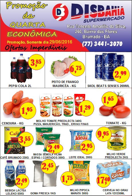 Quarta-feira é dia de economizar na Quarta Econômica do Disbahia