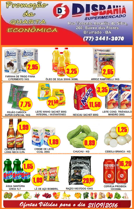 Confira as promoções da Quarta Econômica do Disbahia