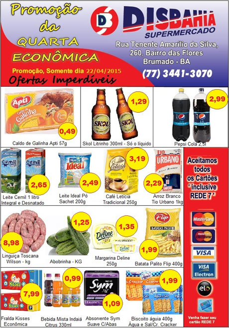 Quarta-feira é dia de economizar na Quarta Econômica do Disbahia