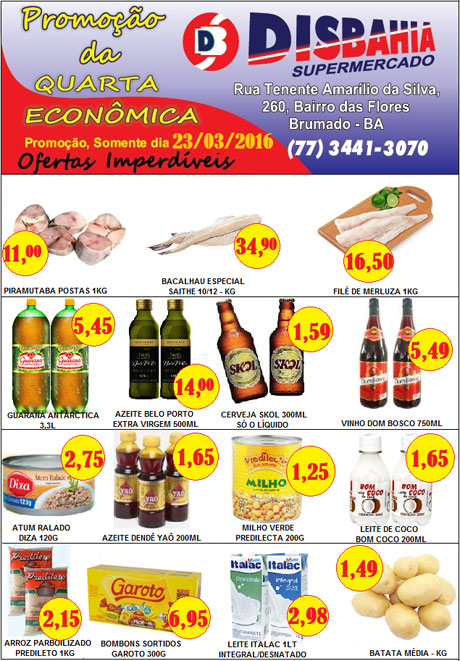 Quarta-feira é dia de economizar na Quarta Econômica do Disbahia