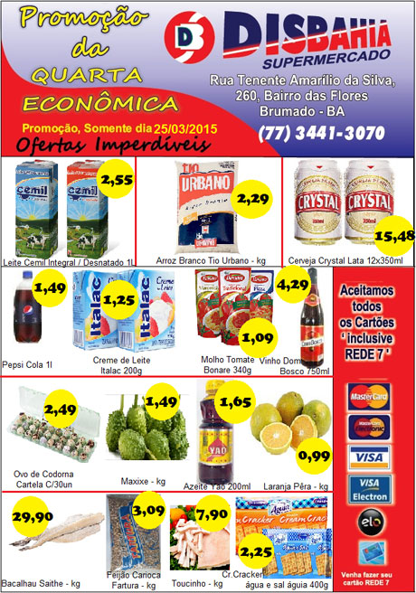 Quarta-feira é dia de economizar na Quarta Econômica do Disbahia