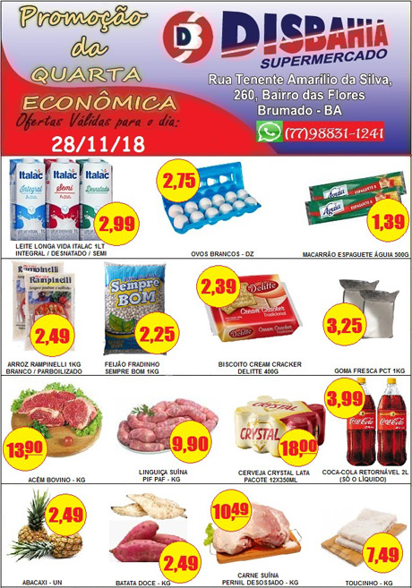  Brumado: venha de economizar na 'Quarta Econômica' do Disbahia