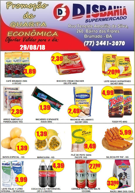 Brumado: venha de economizar na 'Quarta Econômica' do Disbahia