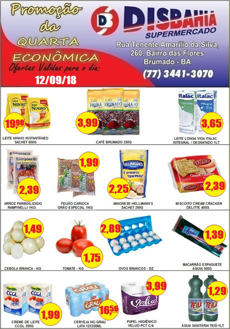  Brumado: venha de economizar na 'Quarta Econômica' do Disbahia